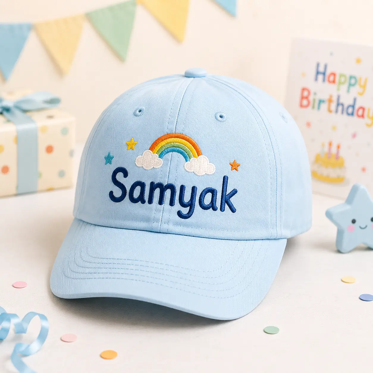 Personalized name cap for kids in Nepal