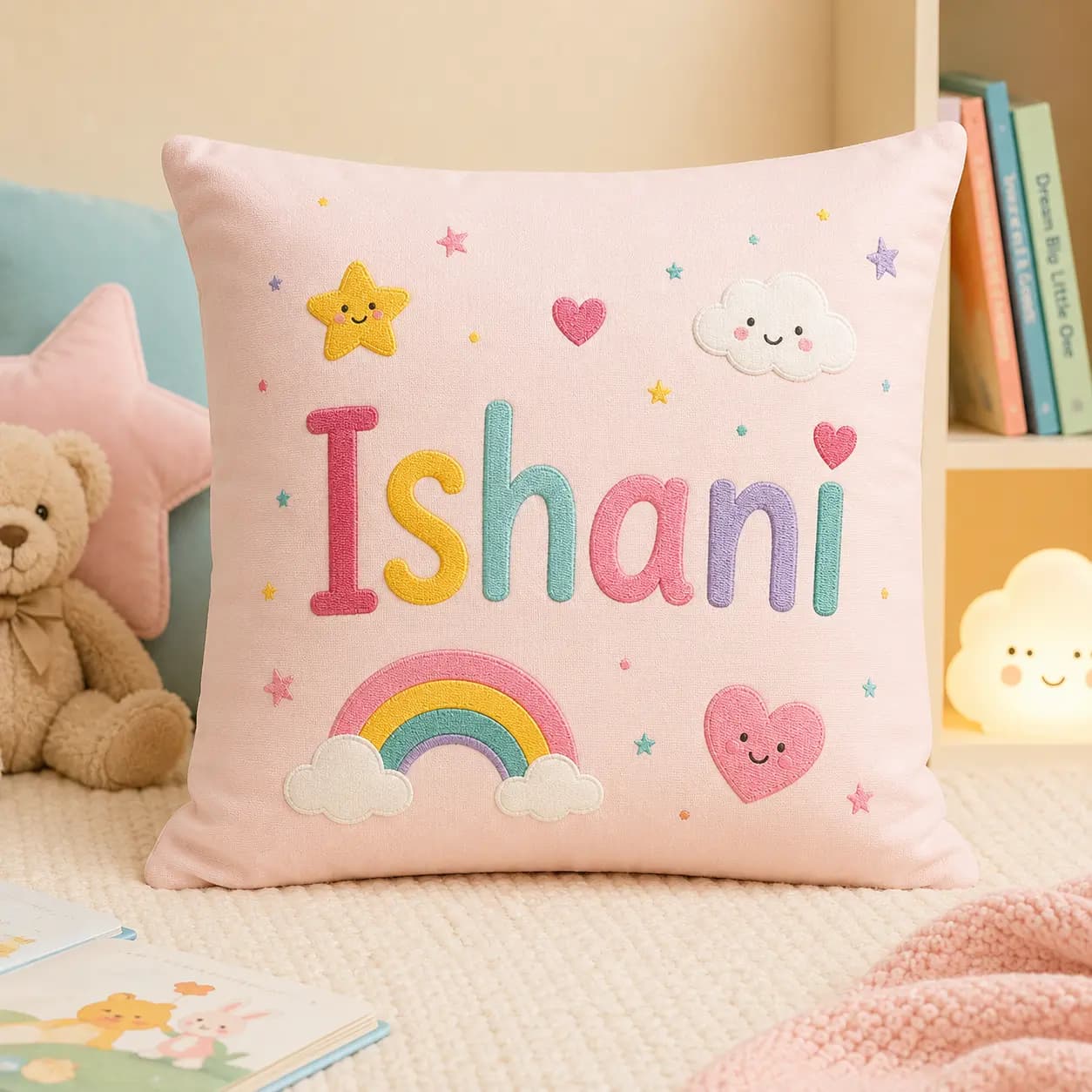 Personalized name cushion gift for kids