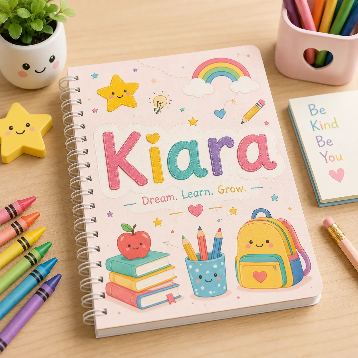 Personalized name notebook cover for kids