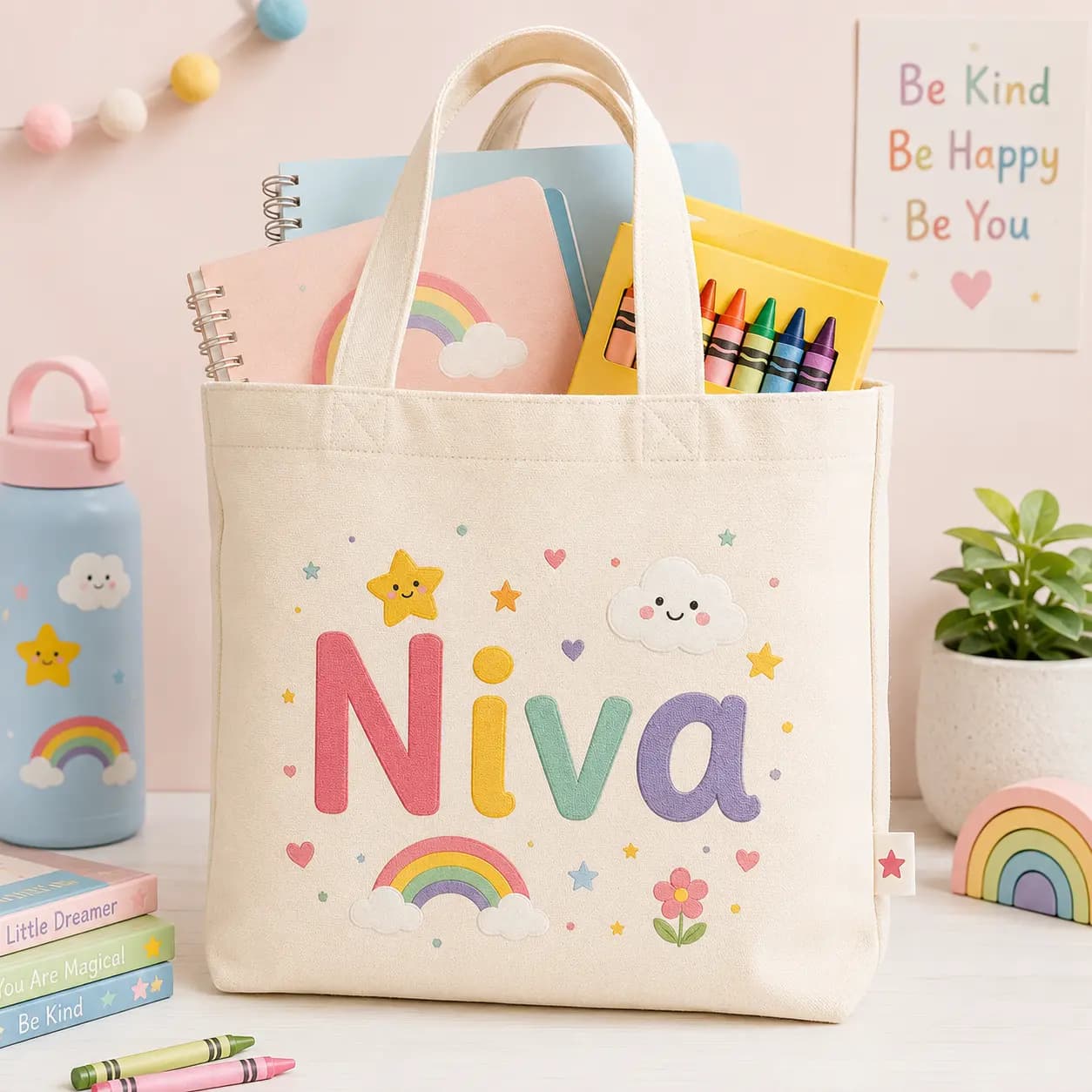 Personalized name tote bag for kids