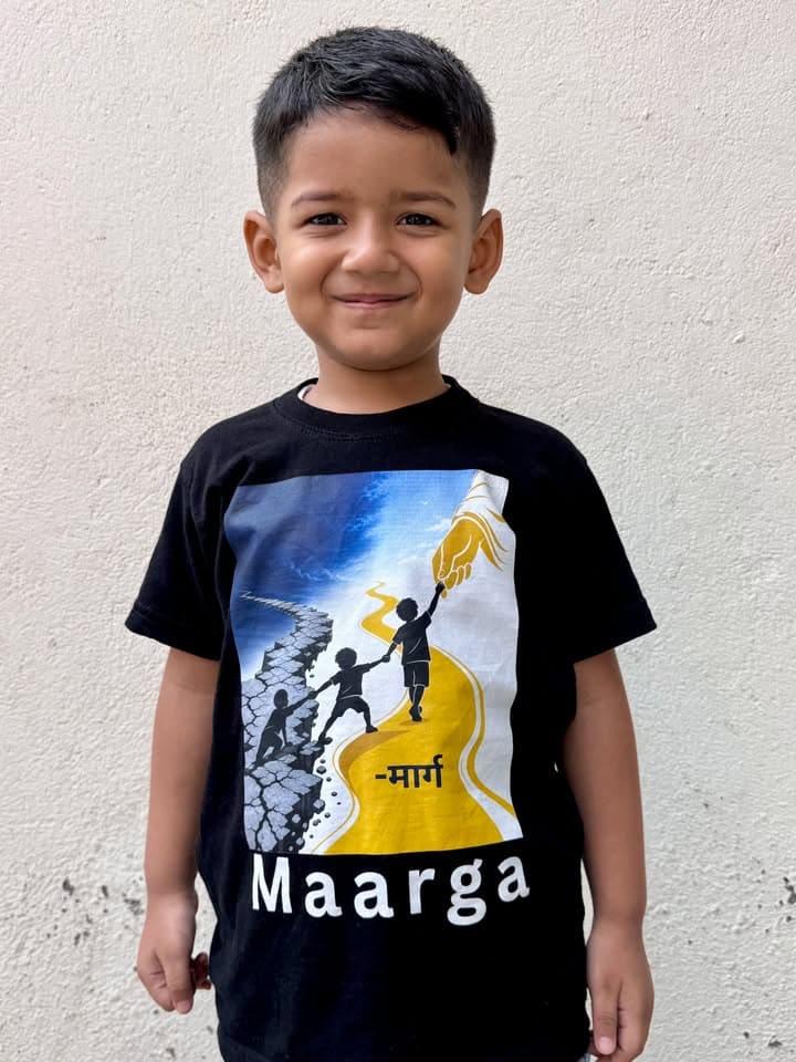 Maarga wearing his custom-designed birthday name T-shirt from TOTOPASA